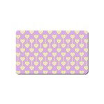 Yellow Hearts On A Light Purple Background Magnet (Name Card) Front