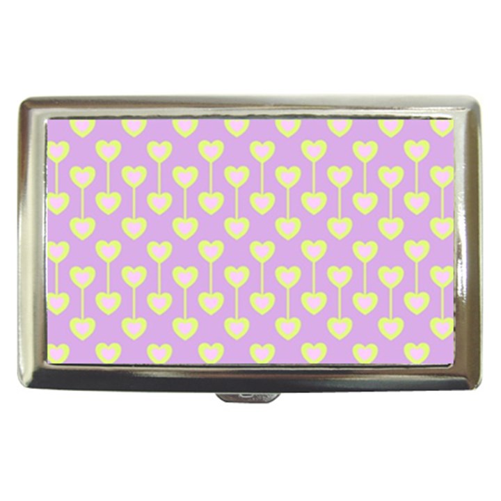 Yellow Hearts On A Light Purple Background Cigarette Money Case