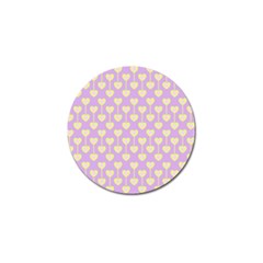 Yellow Hearts On A Light Purple Background Golf Ball Marker by SychEva