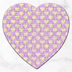 Yellow Hearts On A Light Purple Background Jigsaw Puzzle (heart) by SychEva