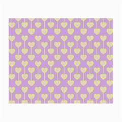 Yellow Hearts On A Light Purple Background Small Glasses Cloth by SychEva