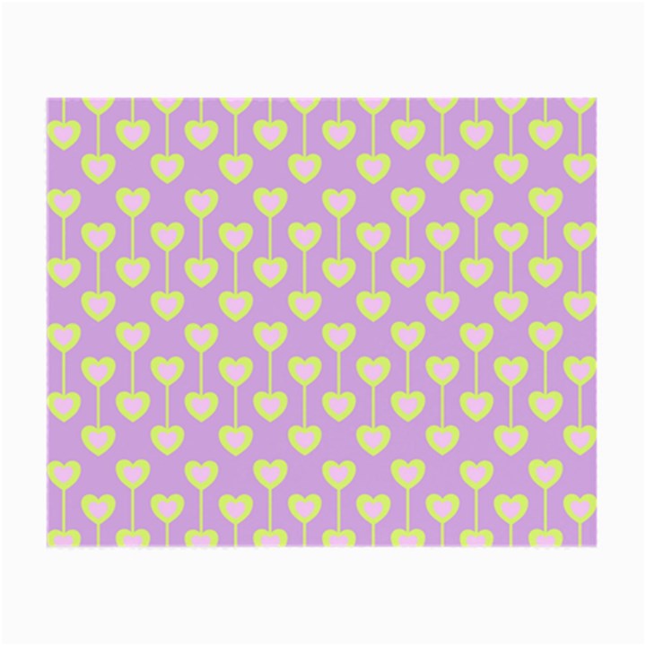 Yellow Hearts On A Light Purple Background Small Glasses Cloth