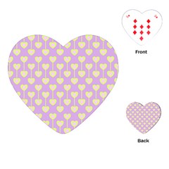 Yellow Hearts On A Light Purple Background Playing Cards Single Design (heart) by SychEva