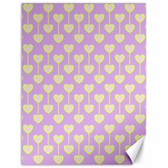 Yellow Hearts On A Light Purple Background Canvas 18  X 24  by SychEva