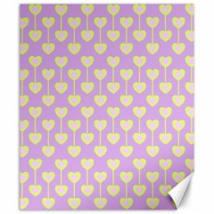 Yellow Hearts On A Light Purple Background Canvas 20  X 24  by SychEva