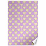 Yellow Hearts On A Light Purple Background Canvas 24  x 36  23.35 x34.74  Canvas - 1