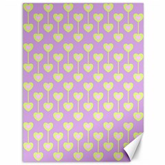 Yellow Hearts On A Light Purple Background Canvas 36  X 48  by SychEva