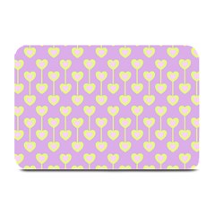 Yellow Hearts On A Light Purple Background Plate Mats by SychEva