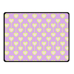 Yellow Hearts On A Light Purple Background Fleece Blanket (small) by SychEva