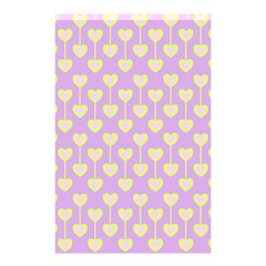 Yellow Hearts On A Light Purple Background Shower Curtain 48  X 72  (small)  by SychEva