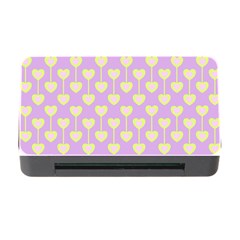 Yellow Hearts On A Light Purple Background Memory Card Reader With Cf by SychEva