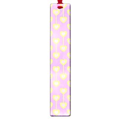 Yellow Hearts On A Light Purple Background Large Book Marks by SychEva