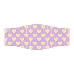 Yellow Hearts On A Light Purple Background Stretchable Headband by SychEva