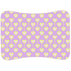 Yellow Hearts On A Light Purple Background Velour Seat Head Rest Cushion by SychEva