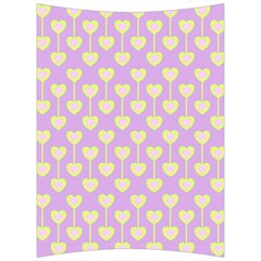 Yellow Hearts On A Light Purple Background Back Support Cushion by SychEva