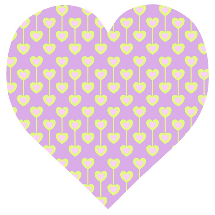 Yellow Hearts On A Light Purple Background Wooden Puzzle Heart