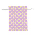 Yellow Hearts On A Light Purple Background Lightweight Drawstring Pouch (S) Front