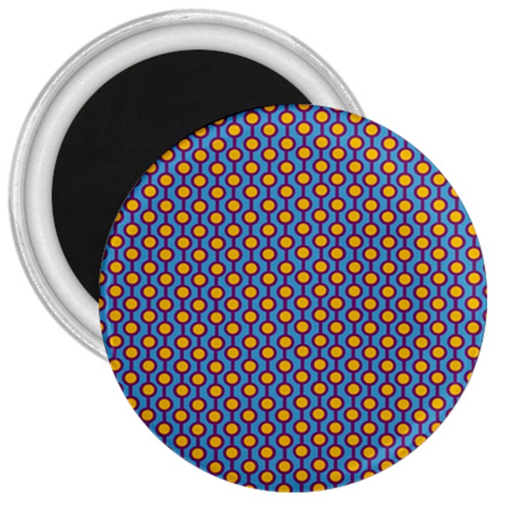 Yellow Circles On A Purple Background 3  Magnets