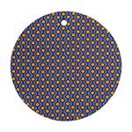 Yellow Circles On A Purple Background Ornament (Round) Front