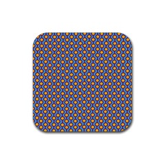 Yellow Circles On A Purple Background Rubber Coaster (square)  by SychEva