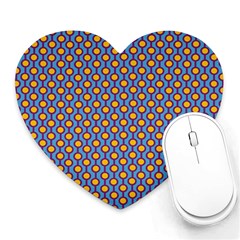 Yellow Circles On A Purple Background Heart Mousepads by SychEva