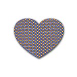 Yellow Circles On A Purple Background Rubber Coaster (Heart)  Front