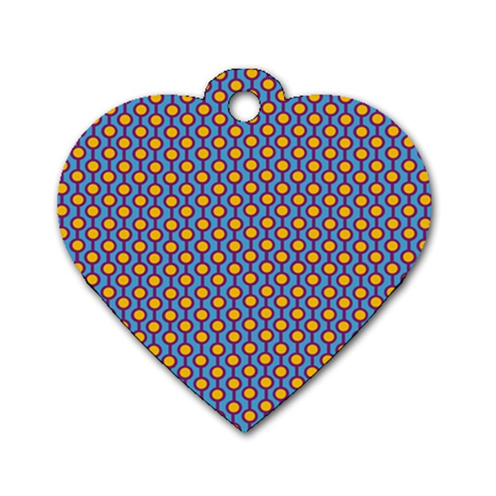 Yellow Circles On A Purple Background Dog Tag Heart (Two Sides)