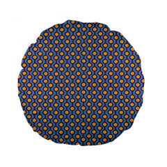 Yellow Circles On A Purple Background Standard 15  Premium Flano Round Cushions by SychEva