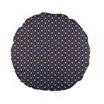 Yellow Circles On A Purple Background Standard 15  Premium Flano Round Cushions Back