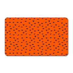 Halloween, Black Bats Pattern On Orange Magnet (rectangular) by Casemiro