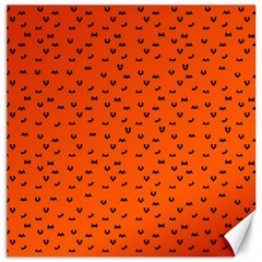 Halloween, Black Bats Pattern On Orange Canvas 20  X 20  by Casemiro