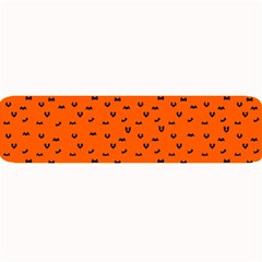 Halloween, Black Bats Pattern On Orange Large Bar Mats by Casemiro