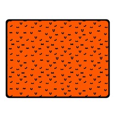 Halloween, Black Bats Pattern On Orange Fleece Blanket (small) by Casemiro