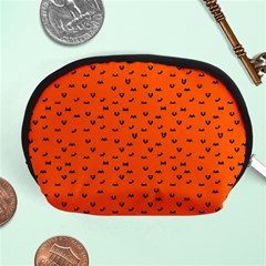 Halloween, Black Bats Pattern On Orange Accessory Pouch (medium) by Casemiro