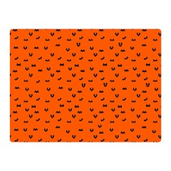 Halloween, Black Bats Pattern On Orange Double Sided Flano Blanket (mini)  by Casemiro