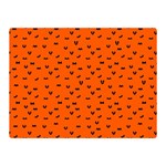 Halloween, Black bats pattern on orange Double Sided Flano Blanket (Mini)  35 x27  Blanket Front