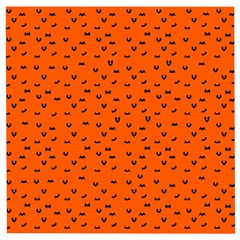 Halloween, Black Bats Pattern On Orange Wooden Puzzle Square