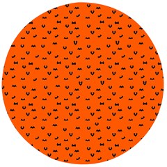 Halloween, Black Bats Pattern On Orange Wooden Bottle Opener (round) by Casemiro