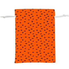 Halloween, Black Bats Pattern On Orange  Lightweight Drawstring Pouch (xl) by Casemiro