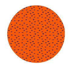 Halloween, Black Bats Pattern On Orange Mini Round Pill Box (pack Of 3) by Casemiro