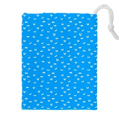 Halloween White Bars At Sky Blue Color Drawstring Pouch (5xl) by Casemiro