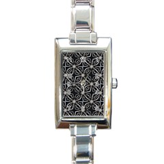 Futuristic Industrial Print Pattern Rectangle Italian Charm Watch by dflcprintsclothing