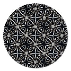 Futuristic Industrial Print Pattern Magnet 5  (round) by dflcprintsclothing