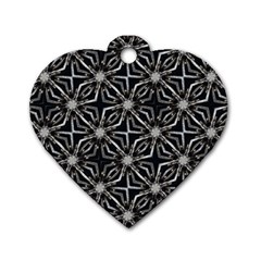 Futuristic Industrial Print Pattern Dog Tag Heart (two Sides)