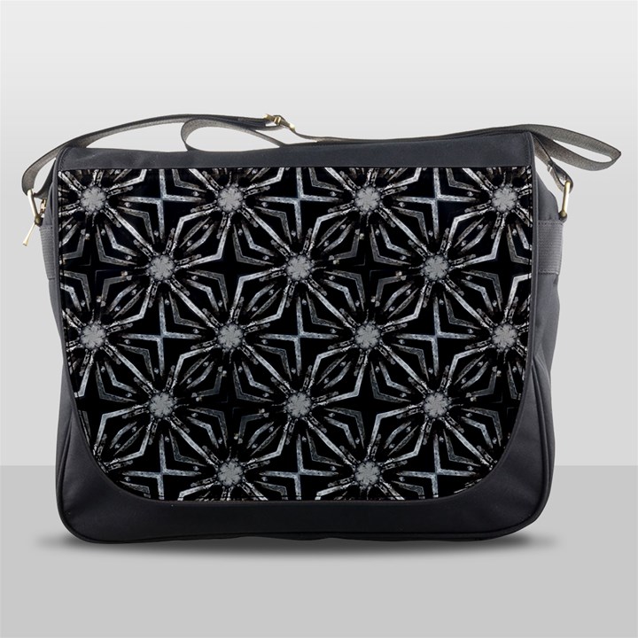 Futuristic Industrial Print Pattern Messenger Bag