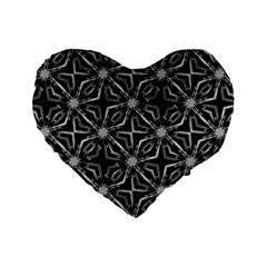 Futuristic Industrial Print Pattern Standard 16  Premium Heart Shape Cushions