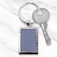 Blue Circles On Purple Background Geometric Ornament Key Chain (rectangle) by SychEva