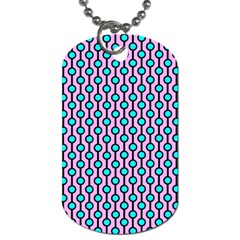 Blue Circles On Purple Background Geometric Ornament Dog Tag (one Side) by SychEva