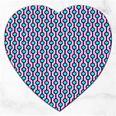 Blue Circles On Purple Background Geometric Ornament Jigsaw Puzzle (heart) by SychEva