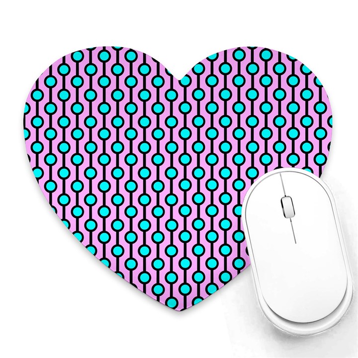 Blue Circles On Purple Background Geometric Ornament Heart Mousepads